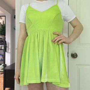 Velvet Lime Green Romper